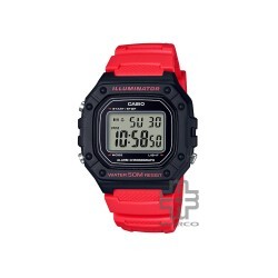 Casio General W-218H-4BV Red Resin Band Youth Men Watch