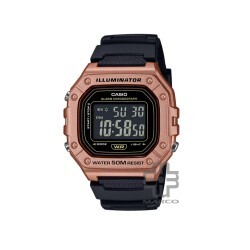 Casio General W-218HM-5BV Black Resin Band Men Watch