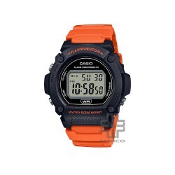 Casio General W-219H-4AV Orange Resin Band Men Youth Watch