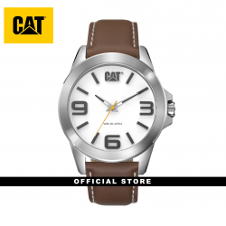 CAT YT DATE YT-141-35-232 BROWN LEATHER STRAP MEN WATCH