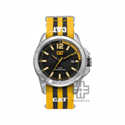 Caterpillar BIG TWIST 24| YW-141-67-137 | Black Yellow Nylon Strap l | Analog Watch | 100M WR | 42MM | 2Y Warranty